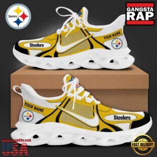 NFL Pittsburgh Steelers Blue White Stripes Logo Custom Clunky Max Soul Shoes