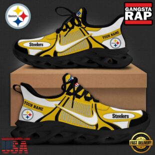 NFL Pittsburgh Steelers Blue White Stripes Logo Custom Clunky Max Soul Shoes