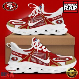 NFL San Francisco 49ers Blue White Stripes Logo Custom Clunky Max Soul Shoes