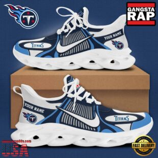 NFL Tennessee Titans Blue White Stripes Logo Custom Clunky Max Soul Shoes