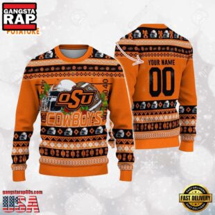 Oklahoma State Cowboys Logo Football NCAA Ugly Christmas Sweater