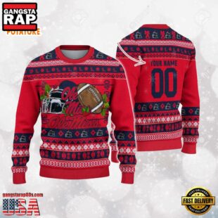 Ole Miss Rebels Logo Football NCAA Ugly Christmas Sweater