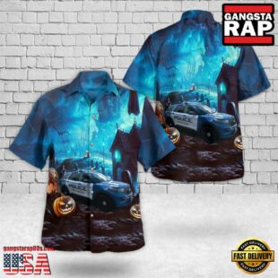 Palm Beach Police Department Ford Explorer Halloween Hawaiian Shirt