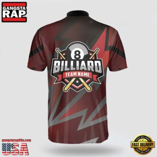 Personalized Billiard Red Black Team Billiard Jerseys Shirt