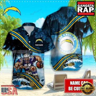 Personalized Los Angeles Chargers NFL Mascot Hawaiian Shirt