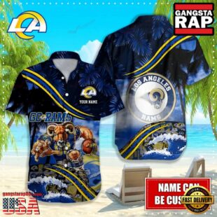 Personalized Los Angeles Rams NFL Mascot Hawaiian Shirt