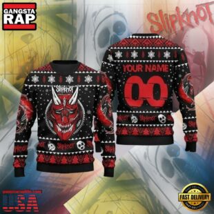 Personalized Slipknot Rock Band Evil Mask Christmas Ugly Sweater