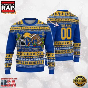 Pittsburgh Panthers Logo Football NCAA Ugly Christmas Sweater