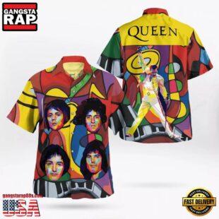 Queen Band Funny Photo Print 3D Hawaiian Shirt