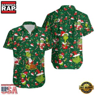 Santa Grinch Merry Christmas Hawaiian Shirt