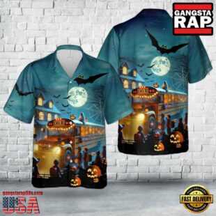 School Bus Halloween Hawaiian Shirt