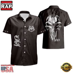 Slayer Music Band Black Out 3D Print Hawaiian Shirt