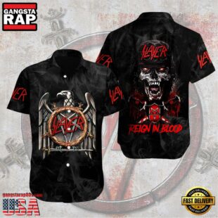 Slayer Music Band Blood Reign 3D Print Hawaiian Shirt