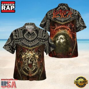 Slayer Music Band Crown of Skulls 3D Print Hawaiian Shirt