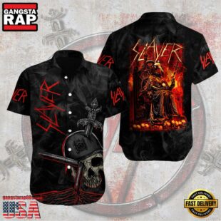 Slayer Music Band Hell Throne 3D Print Hawaiian Shirt