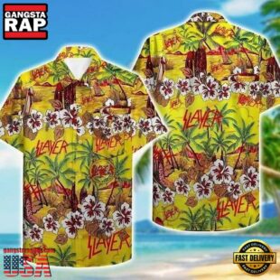 Slayer Music Band Island Getaway 3D Print Hawaiian Shirt