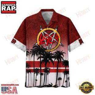 Slayer Music Band Palm Paradise 3D Print Hawaiian Shirt