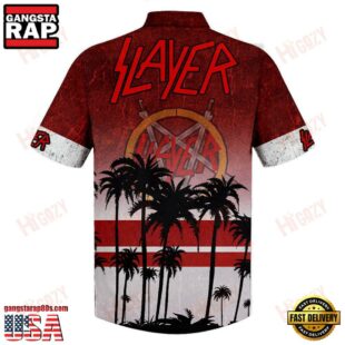 Slayer Music Band Palm Paradise 3D Print Hawaiian Shirt