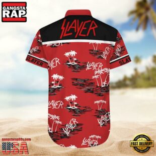 Slayer Music Band Red Island Theme 3D Print Hawaiian Shirt