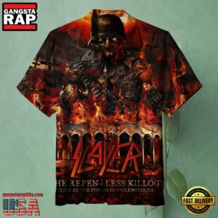 Slayer Music Band Repentless Inferno 3D Print Hawaiian Shirt