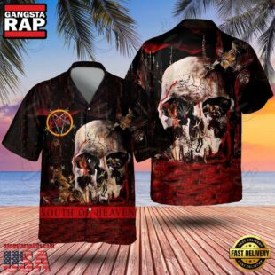 Slayer Music Band South of Heaven Skull 3D Print Hawaiian Shirt