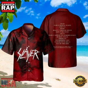 Slayer Music Band World Painted Blood Album 3D Print Hawaiian Shirt