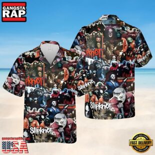 Slipknot Rock Band Band Collage Vintage Styles Summer Hawaiian Shirt