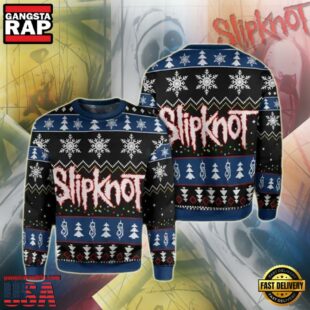 Slipknot Rock Band Black Blue Color Christmas Ugly Sweater