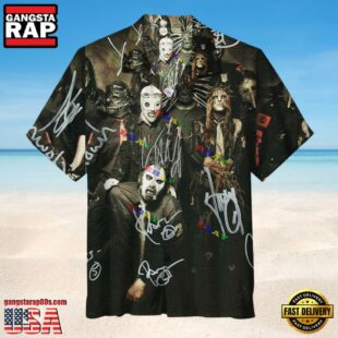 Slipknot Rock Band Collector's Edition Autographed Summer Hawaiian Shirt