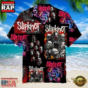 Slipknot Rock Band Colorful Mask Collage Summer Hawaiian Shirt