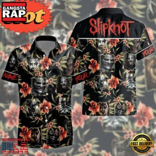 Slipknot Rock Band Floral Mask Horror Summer Hawaiian Shirt