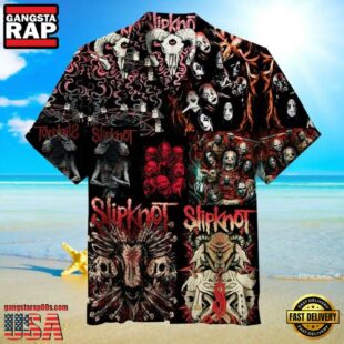 Slipknot Rock Band Horror Collage Summer Hawaiian Shirt