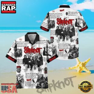 Slipknot Rock Band Lyrics & Faces Summer Hawaiian Shirt