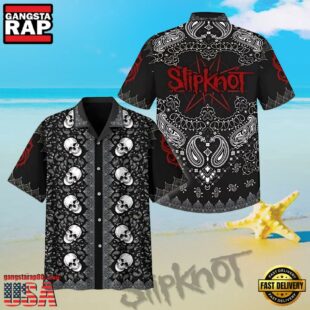 Slipknot Rock Band Skull Bandana Summer Hawaiian Shirt