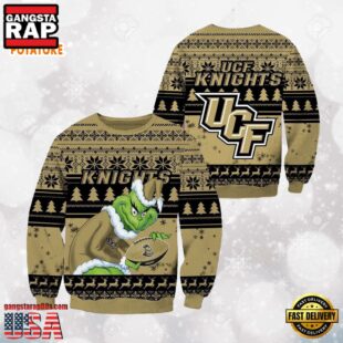 UCF Knights Grinch Custom Name NCAA Ugly Christmas Sweater