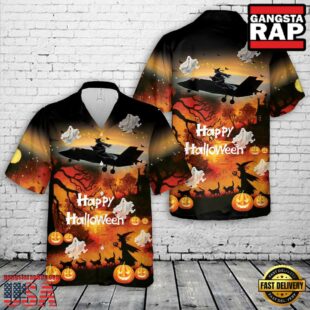 US Air Force F-35 Happy Halloween Hawaiian Shirt