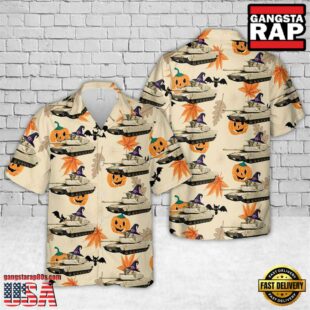 US Army M1 Abrams Halloween Hawaiian Shirt