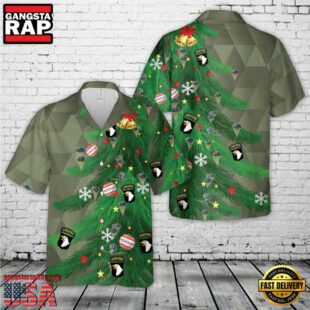 US Army Paratroopers With The 101st Airborne Division Parachute Christmas Hawaiian Shirt