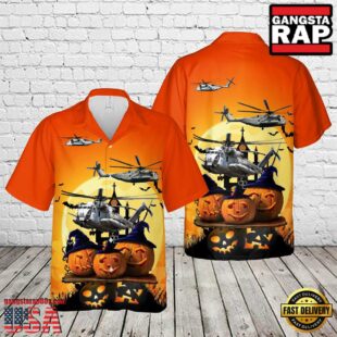 U.S. Marine Corps Sikorsky CH-53E Super Stallion (S-65E80) Halloween Hawaiian Shirt