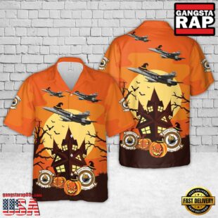 US Marine Fighter Attack Squadron 323 (VMFA-323) Death Rattlers FA-18C Hornet Halloween Hawaiian Shirt