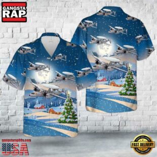 US Navy Northrop Grumman E-2 Hawkeye Christmas Hawaiian Shirt