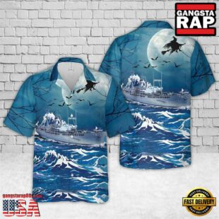 US Navy U.S.S. TIDEWATER (AD-31) Halloween Hawaiian Shirt