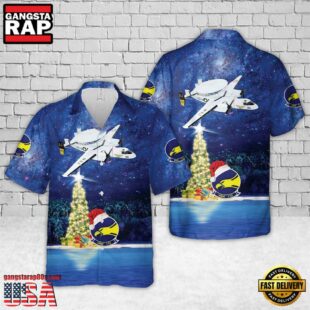 US Navy VAW-112 Golden Hawks (1978 USS Nimitz) E-2C Christmas Hawaiian Shirt