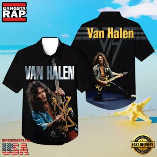 Van Halen Rock Band Guitar Album Hawaiian Shirt