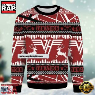 Van Halen Van Aydon Red Color Ugly Christmas Sweater