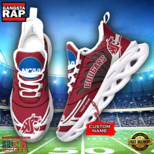 Washington State Cougars NCAA Custom Max Soul Shoes Sneakers