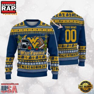 West Virginia Mountaineers Logo Football NCAA Ugly Christmas Sweater