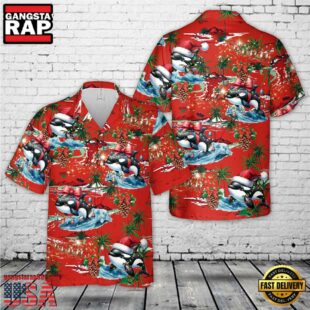 Whale Orca Christmas Hawaiian Shirt