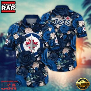 Winnipeg Jets NHL Blue Hawaiian Shirts