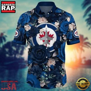 Winnipeg Jets NHL Blue Hawaiian Shirts